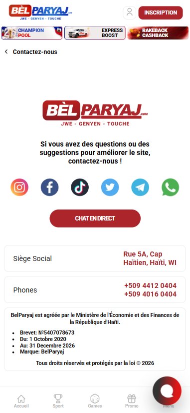 Belparyaj kontak — adrès Cap-Haïtien, telefòn ak rezo sosyal