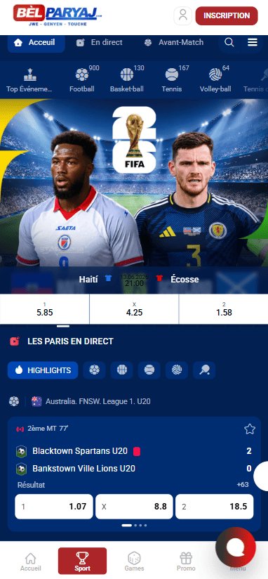 Belparyaj Mondyal 2026 — paryaj sou match Ayiti kont Lekòs ak kòtè an dirèk