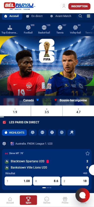 Belparyaj evènman espò — match an dirèk ak kòtè
